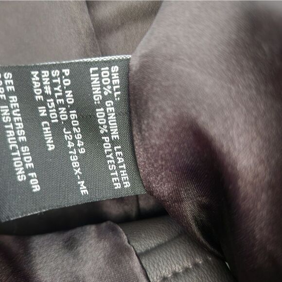 Jones New York Chocolate Leather Jacket New With Tags - Picture 10 of 11